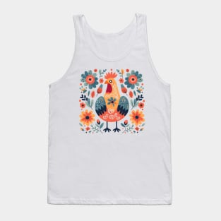 Scandinavian Folk Art Cock Tank Top